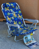 Tommy Bahama Backpack Cooler Beach Chairs - Blue Pineapple